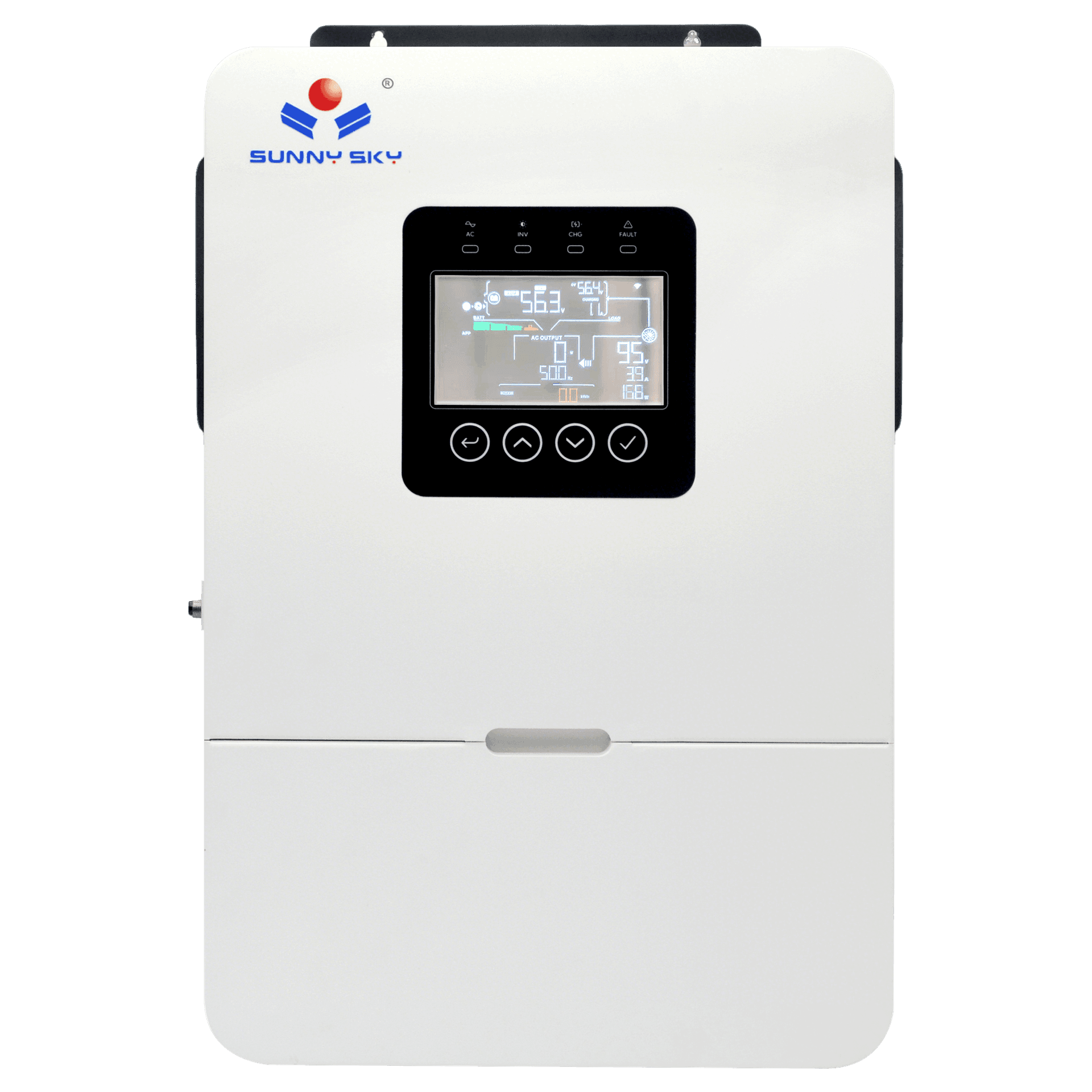 عاكس هجين ١٢ كيلوواط | تخزين طاقة شمسية وشبكة احتياطية متكاملة